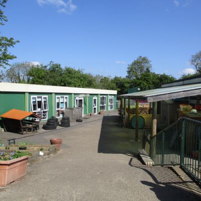 Walking down the slope to Reception and Year 1 classrooms